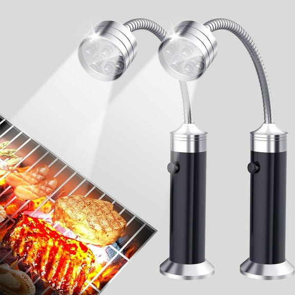 Rongsi 2 Pack Barbecue Grill Light, Magnetic Base, Ultra-Bright LED Grill Lights, 360 Degree Flexible Gooseneck, for Camping, Reading, Biking, Grill Gadget