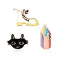 thumbnail image 1 of piezas de broches de aleación de zinc para ropa y bolsos, diseño divertido, juego de broches de dibujos animados adorables y compactos, 1 of 4