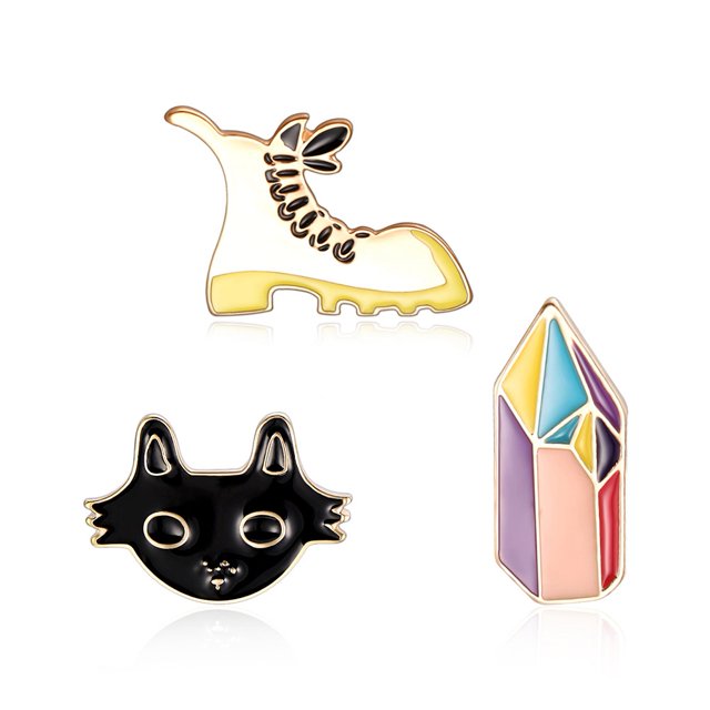 piezas de broches de aleación de zinc para ropa y bolsos, diseño divertido, juego de broches de dibujos animados adorables y compactos