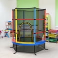 thumbnail image 4 of YYAo Outdoor Trampoline, Recreational Trampoline,55 Inch Kids Recreational Trampoline Bouncing Jumping Mat with Enclosure Net-Yellow, 4 of 10