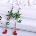 thumbnail image 3 of Christmas Snowflake Earrings, Alloy, Hollow Design with Green Onions Powder, Ladies' Jewelry, 3 of 6