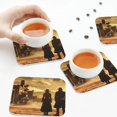 thumbnail image 4 of Leather Coasters with Heat-resistant for Drinks, Industrial Style Western Cowboy Cup Coasters Cup Pad Mat for Tabletop Protection, Coffee Table, Office Desk and Housewarming Gift, 4 of 5