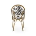 thumbnail image 4 of Noble House Louna Aluminum & Faux Rattan Bistro Chairs in Black/White (Set of 2), 4 of 8