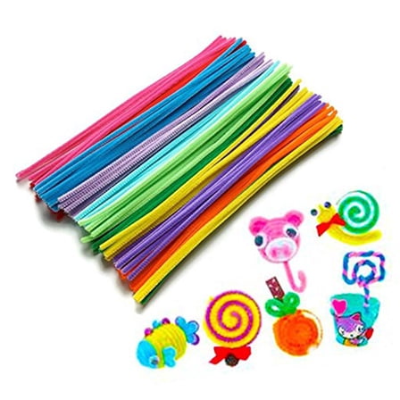 FELTECHELECTR 300Pcs Plush Stick Assorted Color Educational Toy For Children Handmade Art Kids Crafts Bulk