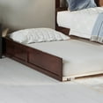 thumbnail image 2 of AFI Twin XL Roll Out Wood Trundle Bed Frame with Wooden Slat Supports, Walnut, 2 of 7
