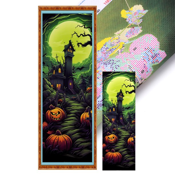 Hilo Algodón Ecológico Bordado Punto Cruz Con Halloween 11CT 30x90cm