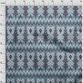 thumbnail image 3 of oneOone Silk Tabby Fabric Chevron & Swirl Ikat Printed Craft Fabric BTY 42 Inch Wide, 3 of 4