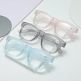 thumbnail image 5 of Women Thick Square Blue Clear Reading Glasses 1.50, Fashion Trendy Classic Candy Color Transparent HD Readers +1.50 Strength, 5 of 5
