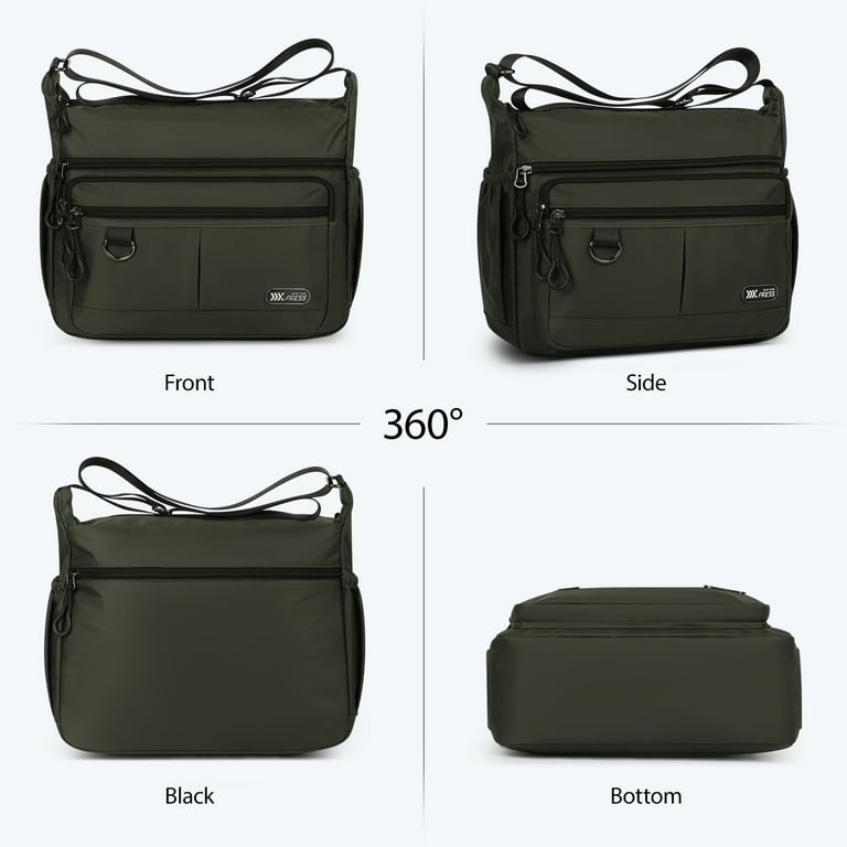 Crossbody Bag for Men Women Multi Pocket Purse Lightweight