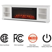 Real Flame Benjamin Solid Wood Landscape Media Electric Fireplace in White