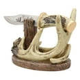 thumbnail image 3 of Western Rustic 8 Point Buck Stag Deer Antlers Display With Elk Sculpted Dagger, 3 of 10