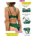 thumbnail image 5 of popiv Sexy Lace Lingerie for Women,Two Piece Lace Lingerie Set,Underwire Bra and Panty Set Valentine, Dark Green，S-XL, 5 of 6