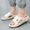 Beige, variant on Men Women Ergonomic Cushioned Footbed Platform Slides, Lightweight Breathable Anti‑slip EVA Summer Sport Casual Footwear Orange D