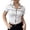 White Shirts, variant on CAIVO Women's Casual Short Sleeve Button Down Shirt With Classic Collar And Black Trim Pure Color Summer Blouse Leisure Back To School Tops