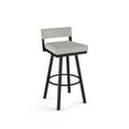 thumbnail image 1 of Amisco Travis 30 in. Swivel Bar Stool - Pale Grey Beige Polyester / Black Metal, 1 of 9