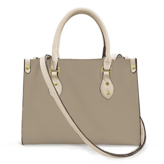 Purse Tote Bag for Women Leather Handbag, Satchel Shoulder Crossbody Top Handle Bags for Work Travel, Grullo BROWN, WHITE
