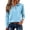 25# Sky Blue, variant on Plus Size Cotton Women Polo Work Shirts length Sleeve Button Up Lapel Collared Soft Cozy Summer Daily Casual Tops Gray XL