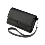 Blackberry Horizontal Leather - Pouch for cell phone - leather - black - for BlackBerry 8800, 8820, 8830; Curve 8300, 8310, 8320, 8330