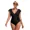 black, variant on ATTRACO One Piece V Neck Bathing Suit Tie Front Ruched Swimwear S-XL