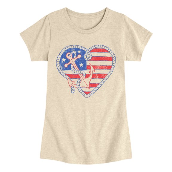 Instant Message - Anchor Heart Fitted Short Sleeve Graphic T-Shirt