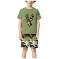 thumbnail image 5 of Toddler boys and girls summer outfit short sleeve t-shirt tee tops + shorts 6 12 18 24 months 2T 3T clothing set,soft,breathable,lightweight,everyday,casual Green 4-5 Years, 5 of 6