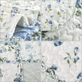 thumbnail image 7 of Quilt Set 3-Piece Floral Patchwork Reversible Quilted Bedspread Coverlet Set Lightweight Comforter Bedding Set Bed Sheet Set Cover Blanket with 2 Pillow Shams, 7 of 7