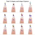 thumbnail image 4 of 120 Pcs Multi Shapes Glass Crystal AB Rhinestones for Nail Art Craft, Mix 12 Style FlatBack Crystals 3D Decorations Flat Back Stones Gems Set (120 Pcs Crystals), 4 of 8