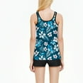 thumbnail image 4 of Gamivast Women's Swimsuits 2 Pieces Tankini Top Blouson with Tummy Control Shorts Loose Fitted Floral Graphic Tank Tops Holiday Beach Modest Bathing Suits, 4 of 6
