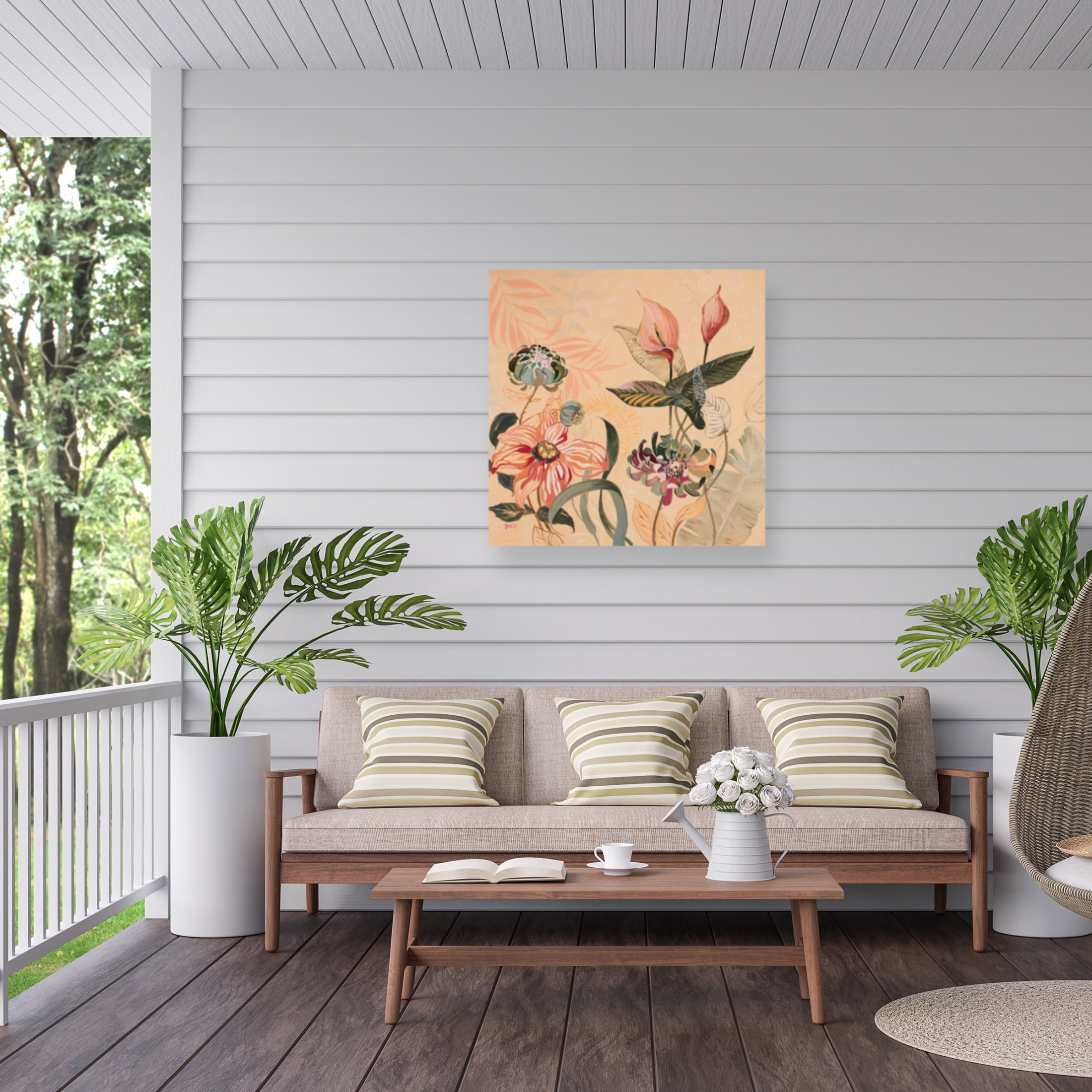 Trademark Fine Art Dusza Les Fleurs 1 Outdoor Canvas Art