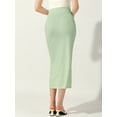 thumbnail image 4 of DARING DIVA Women's Long Pencil Skirt Business Button Decor Midi Skirts L Green, 4 of 6