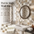 thumbnail image 2 of DEWOO 10 Sheet Thicker Peel and Stick Backsplash, Self-Adhesive Wall Tiles for Kitchen Bathroom, Vinyl Material, Easy to Install, 12"x12", Light Brown, 2 of 12