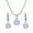 White, variant on Eosunjian Women Round Cubic Zirconia Pendant Chain Necklace Hoop Earrings Jewelry Set