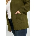 thumbnail image 6 of TIYOMI Plus Size Women's 5x Knit Cardigan Green Cardigan Sweaters Knitted Open Front Outerwear Cozy Warm Coats With Pocket Christmas Casual Fall Winter Sweater 5XL 28W, 6 of 8