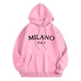 thumbnail image 3 of Women'S Fashion Hoodies Letter Print Sweatshirts Long Sleeve Drawstring Hoodies Oversized Tops Womens Athletic Sweatshirts Clothe Thin Sweatshirt Women Sleep Jacket Women Zip up Hoodies Tunic, 3 of 3