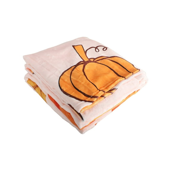 Tainini Fall Throw Blanket with Pumpkins and Maples, Flannel Fleece Blanket for Bed, Sofa and Couch Home ,29x39in