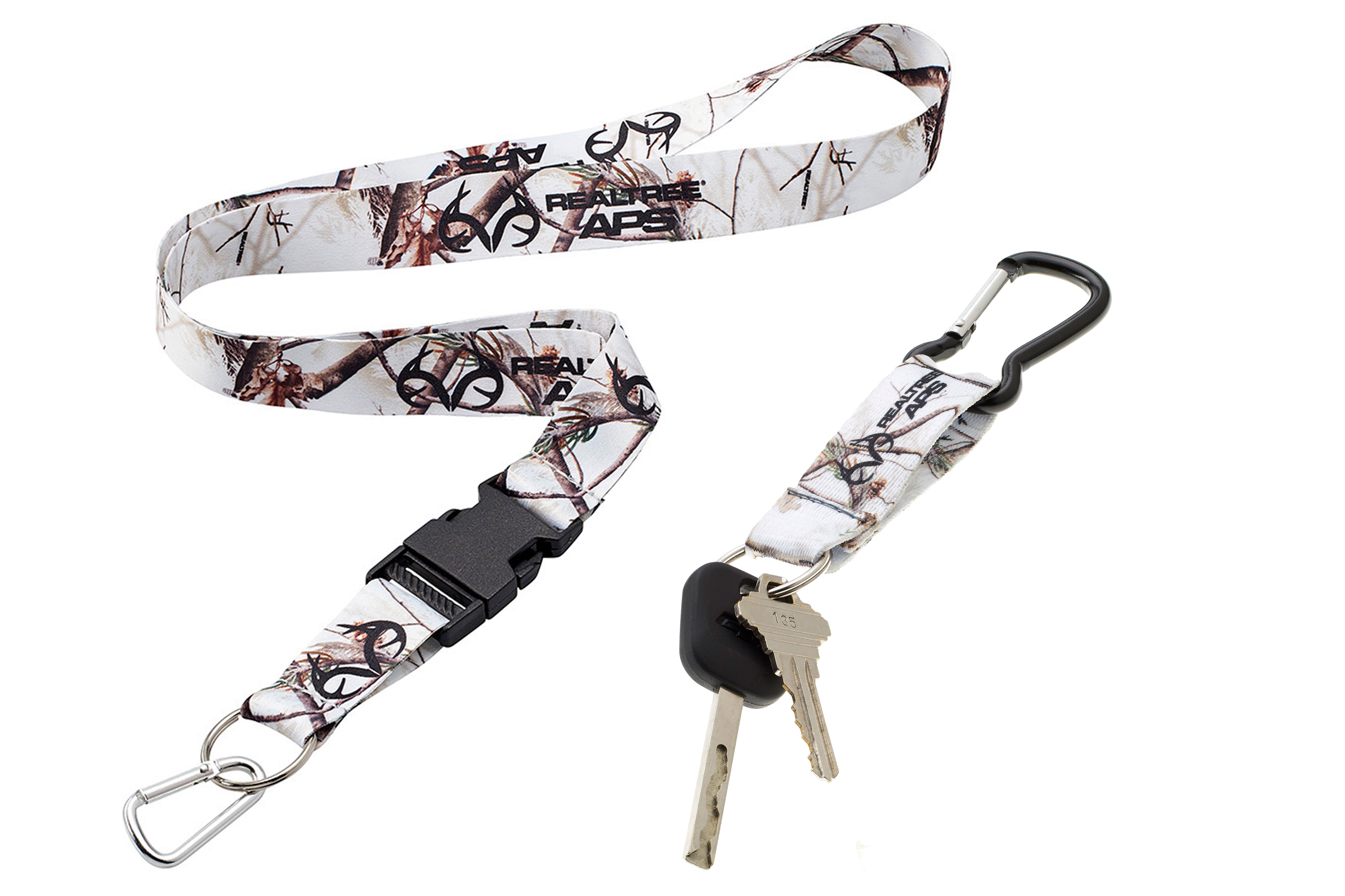 Realtree Camo Strap With Quick Release Key Ring & Mini Carabiner 