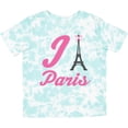 thumbnail image 3 of Inktastic I Love Paris Eiffel Tower Girls Toddler T-Shirt, 3 of 5
