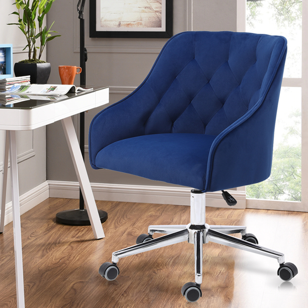 Hoffree Velvet Swivel Office Chair Modern Velvet Tufted Upholstered