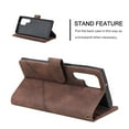 thumbnail image 3 of Allytech Luxury Wallet Case for Samsung Galaxy S24 Ultra with Wrist Strap, [9 Card Slots] [1 Cash Pocket] Premium PU Leather + Soft TPU Shockproof Magnetic Clasp Kickstand Protective Case, Brown, 3 of 14