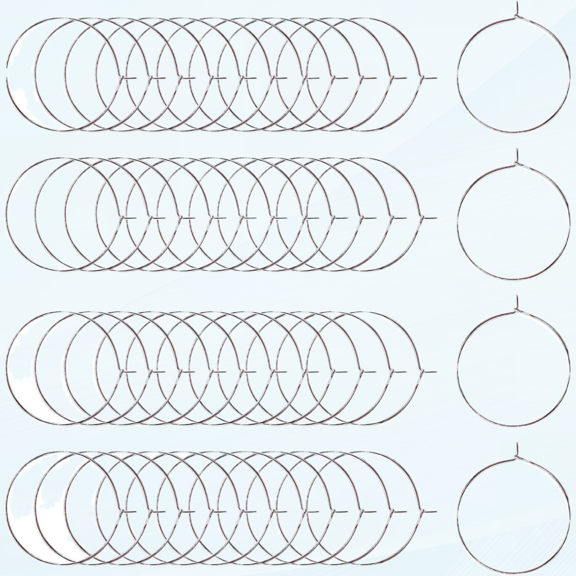 TOAOB 100pcs 25mm Silver Plated Wine Glass Charm Rings Open Earring Beading Hoop Party Favor