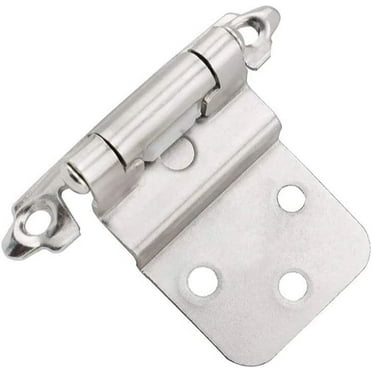 20PCS Mount Self Closing 3/8 inch Inset Cabinet Hinges Nickel Plated Finish Multi-Fold Overlay Cabinet Door Flush Hinges