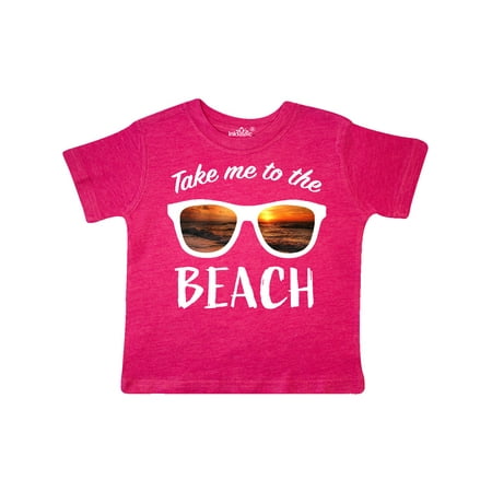 

Inktastic Take me to the Beach Sunglasses with Sunset in Lenses Gift Toddler Boy or Toddler Girl T-Shirt