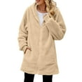 thumbnail image 5 of Women Oversized Zip Up Hooded Outerwear Coat With Pockets Soft Warm Jacket For Cold Weather Comfort, 5 of 8