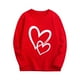 thumbnail image 1 of Ceisia Kids' Double Heart Print Long Sleeve Crew Neck T-Shirt for Valentine's Day & Casual Wear Red 3 Years Gifts, 1 of 3