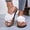 White, variant on Women Flat Slide Sandals, Decorative Flower Toe Ring, Cork Sole Casual Summer, Comfortable Ladies Shoes Sandalias Planas Mujer