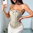 thumbnail image 6 of Women'S Bustier Tops Lace Bustier Tie Waist Shaper Tank Top  S, 6 of 8