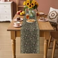 thumbnail image 2 of Sage Green Floral Table Runner - 48 Inch Long Ethnic Tribe Abstract Art Flowers Cotton and Linen Blended Dress Scarves Farmhouse Table Runner for Kitchen Dining, Coffee Table, 13" x 48", 2 of 8