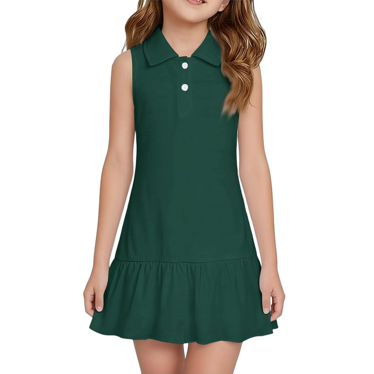 drop waist polo dress Classroom Pique Polo Dress, Drop Waist Pleated Skirt, Girl's, Sizes XS