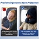 thumbnail image 2 of Almohada de Cuello de Viaje con Capucha Grande para Avión, Lavable, Espuma Viscoelástica, Azul, 2 of 7