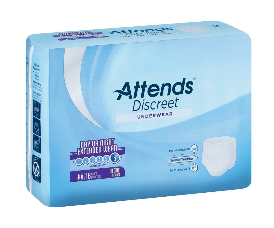 Attends Overnight Protective Underwear with Leakage Barriers, Medium 34 ...